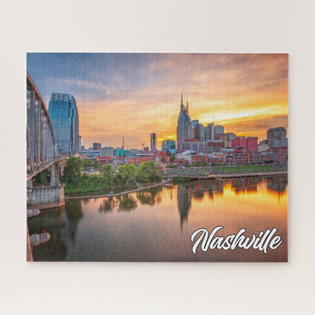 Sunset Over Beautiful Nashville, Tennessee, USA Jigsaw Puzzle (Horizontal)
