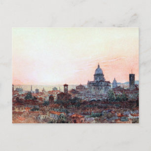 Sunset Over Brescia, Italy Postcard