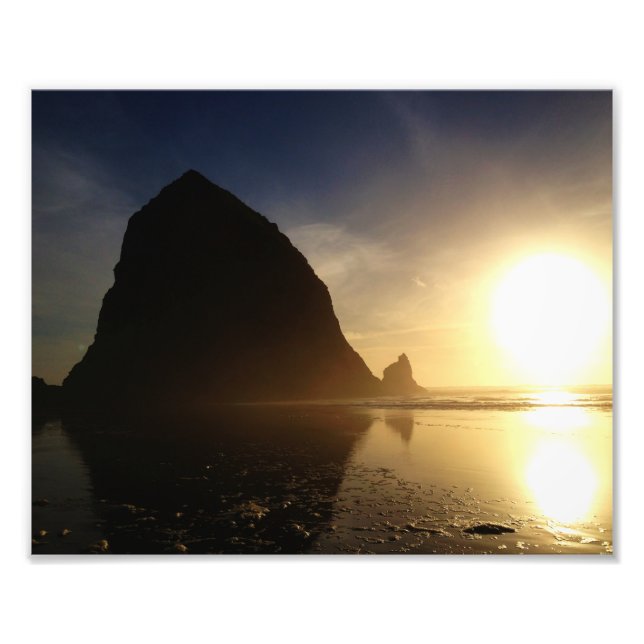 Sunset over Cannon Beach, Oregon Photo Print (Front)