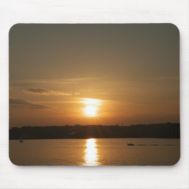 Sunset over Cardiff Bay Mouse Pad (Front)