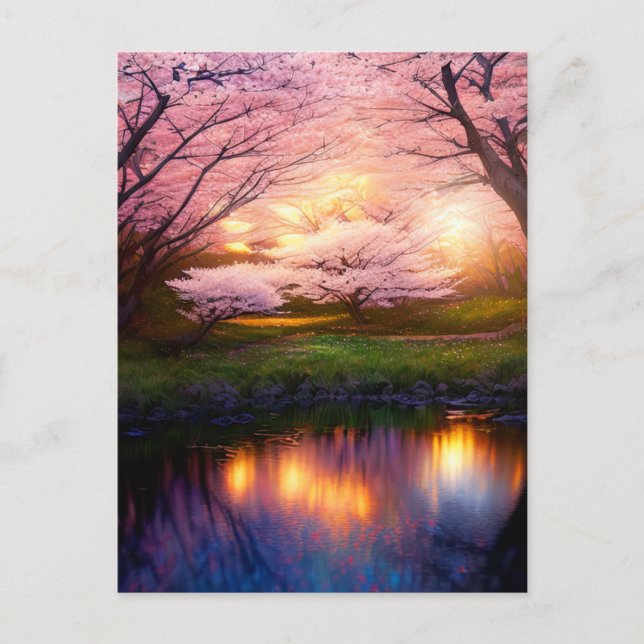 Sunset Over Cherry Lake Postcard (Front)