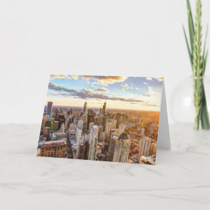 Sunset Over Chicago Card