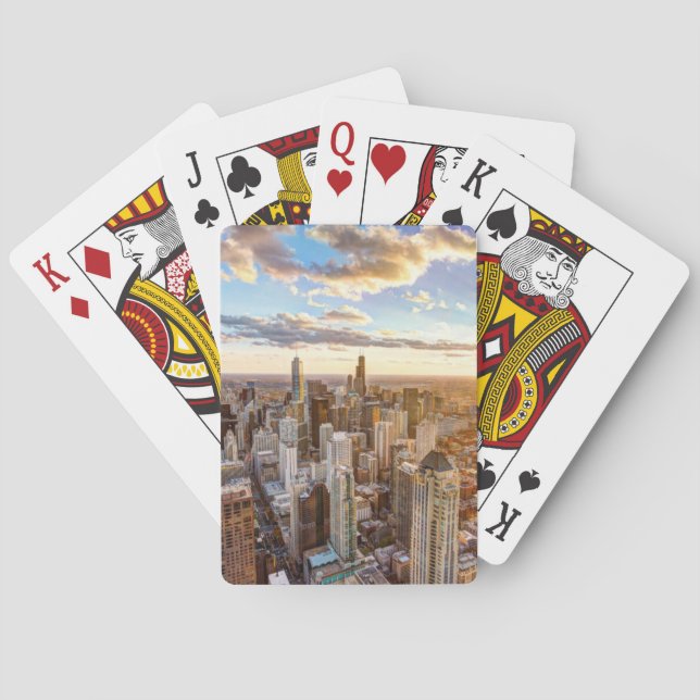 Sunset Over Chicago Playing Cards (Back)