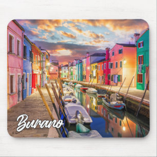 Sunset Over City Of Burano, Italy Mouse Pad