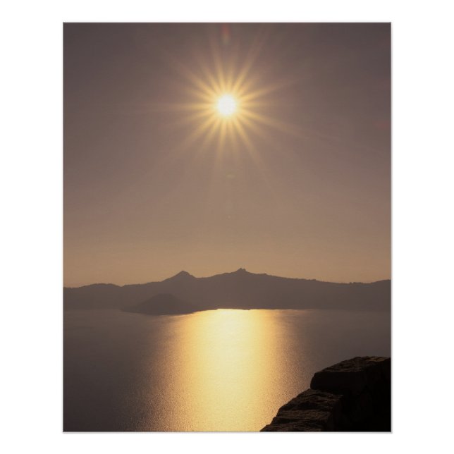 Sunset over Crater Lake Poster (Front)