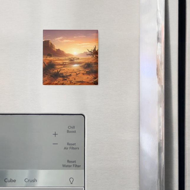Sunset over Desert Magnet (In Situ (Fridge))