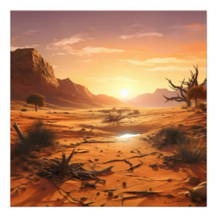 Sunset over Desert Photo Print