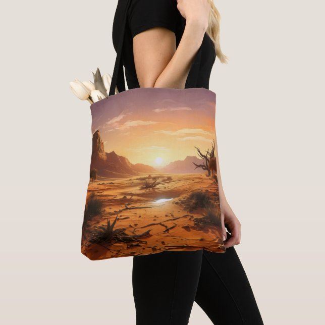 Sunset over Desert Tote Bag (Close Up)