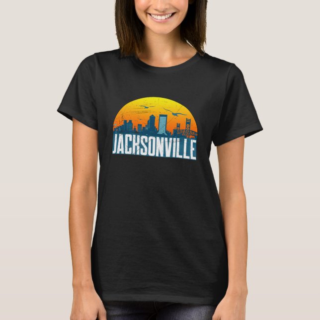 Sunset over Downtown Jacksonville Florida T-Shirt (Front)