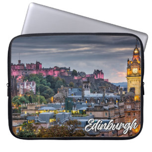 Sunset Over Edinburgh, Scotland, United Kingdom Laptop Sleeve