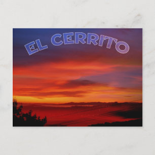 Sunset over El Cerrito, California - postcard