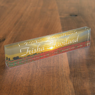 Sunset over Field Desk Nameplate - HAMbyWG