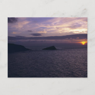 Sunset over Fistral Beach, Cornwall Postcard