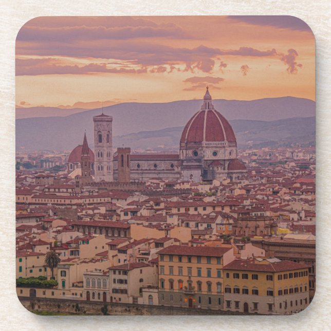 Sunset over Florence, Italy Coaster (Front)