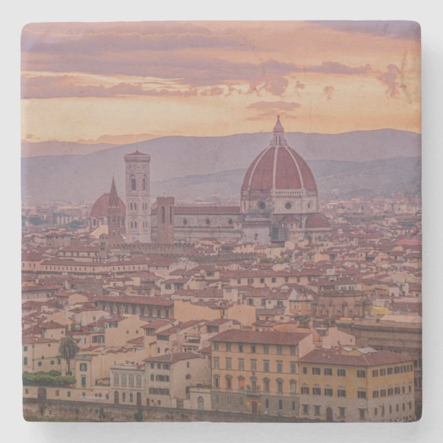 Sunset over Florence, Italy Stone Coaster (Front)