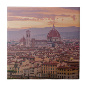 Sunset over Florence, Italy Tile
