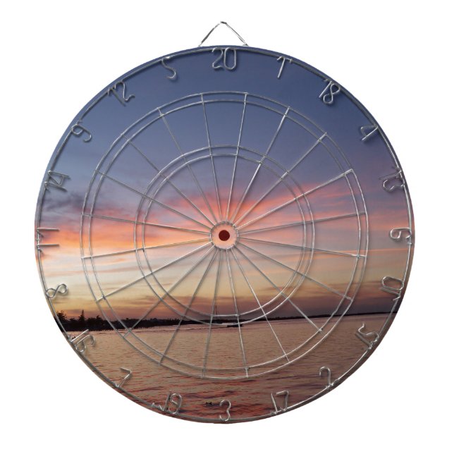 Sunset over Florida Bay, Key Largo FL Dartboard (Front)
