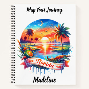 Sunset over Florida's wildlife landscape Notebook