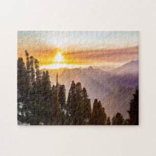 Sunset over forest jigsaw puzzle