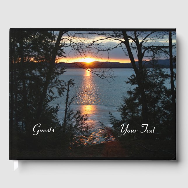 Sunset Over Forest Lake Guest Book (Front)