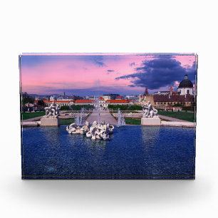 Sunset over fountain in Vienna Photo Block