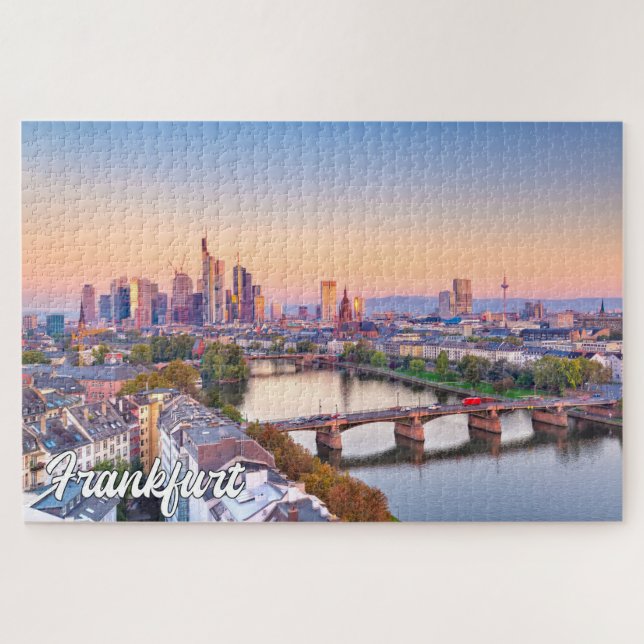 Sunset Over Frankfurt, Germany Jigsaw Puzzle (Horizontal)
