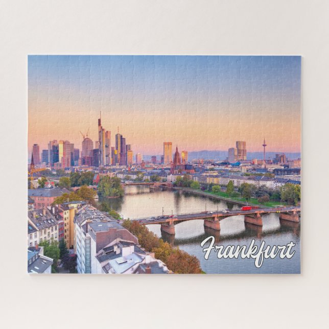 Sunset Over Frankfurt, Germany Jigsaw Puzzle (Horizontal)