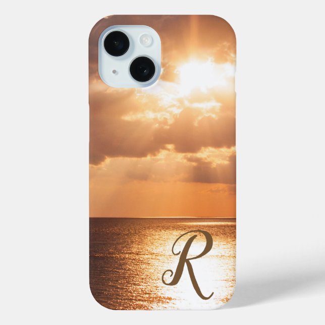 Sunset Over Gulf of Mexico Personal Monogram Case-Mate iPhone Case (Back)
