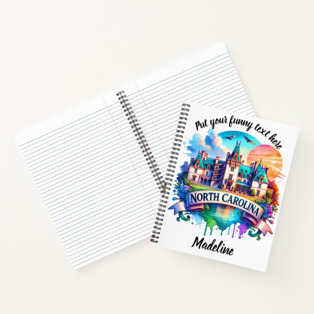 Sunset over historic NC mansion Notebook (Inside)