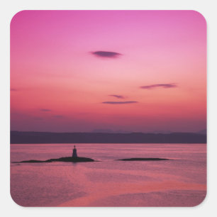 Sunset over Isle of Skye, from Mallaig, Square Sticker