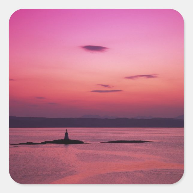 Sunset over Isle of Skye, from Mallaig, Square Sticker (Front)