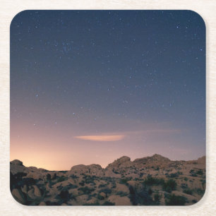 Sunset Over Joshua Tree National Park Square Paper Coaster