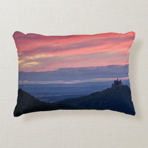Sunset over Lake Alpsee and surrounding mountains Decorative Cushion