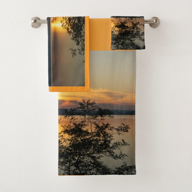 Sunset over Lake Balaton, Hungary. Bath Towel Set (Insitu)
