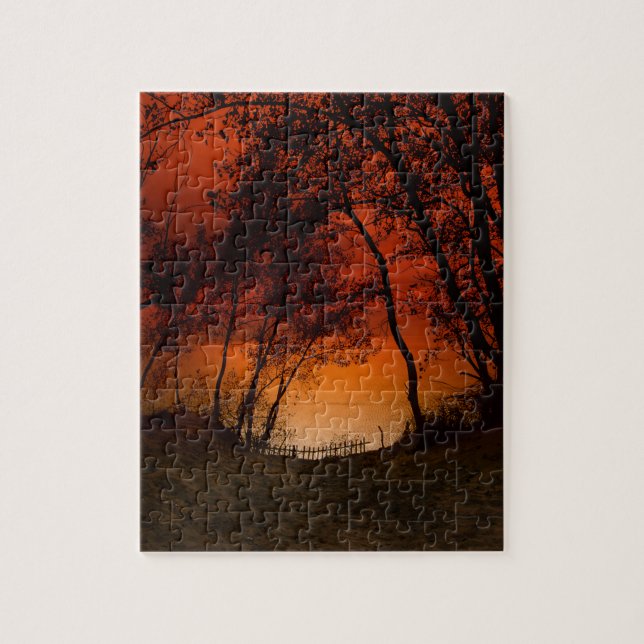 Sunset over Lake Michigan dunes Jigsaw Puzzle (Vertical)