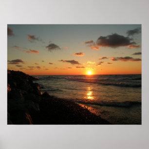 Sunset over Lake Michigan Poster