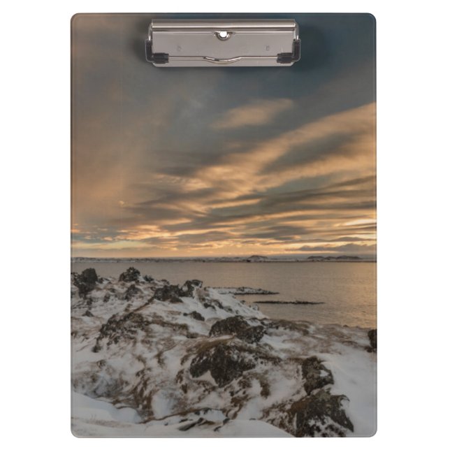 Sunset over lake Myvatn, Iceland Clipboard (Front)
