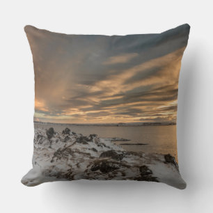 Sunset over lake Myvatn, Iceland Cushion