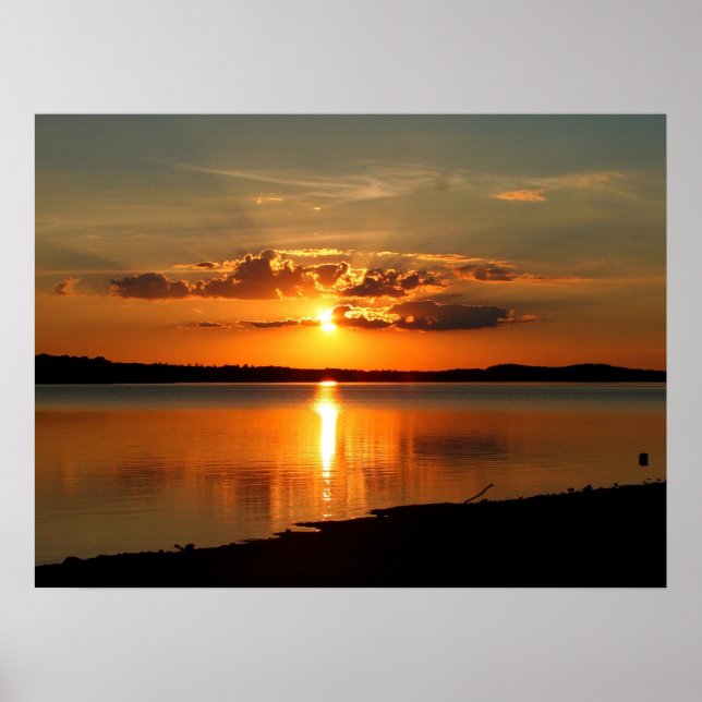 Sunset Over Lake Thurmond Poster (Front)