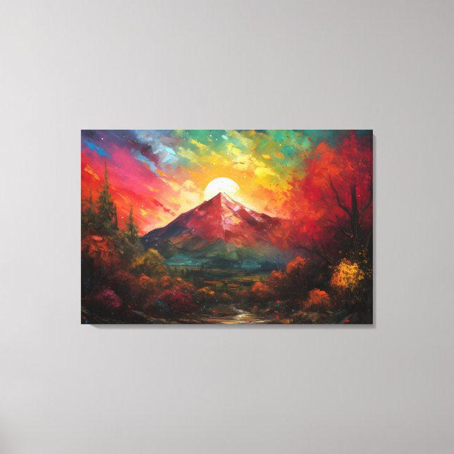 Sunset over Landscape Canvas Print (Front)