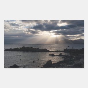 Sunset over Lanzarote Rectangular Sticker
