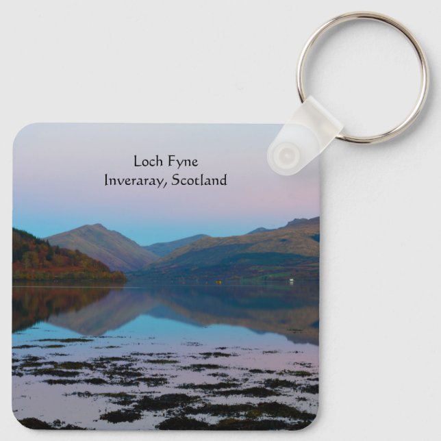 Sunset over Loch Fyne, Scotland Keyring (Back)