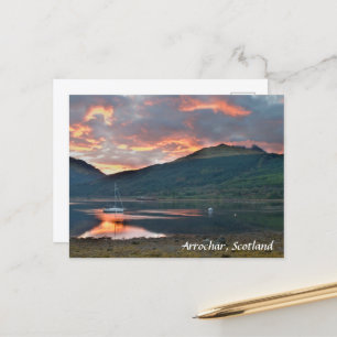 Sunset over Loch Long, Arrochar, Scotland Postcard