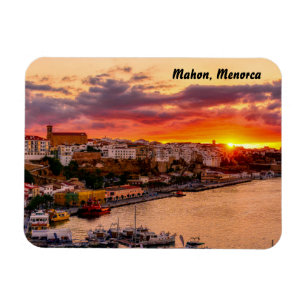 Sunset over Mahon harbour - Menorca, Spain Magnet
