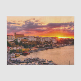 Sunset over Mahon harbour - Menorca, Spain Tissue Paper