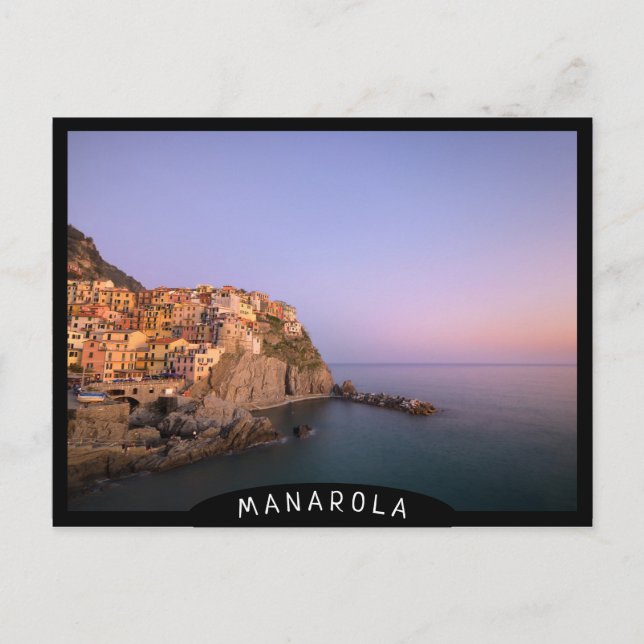 Sunset over Manarola village in Cinque Terre Postcard (Front)