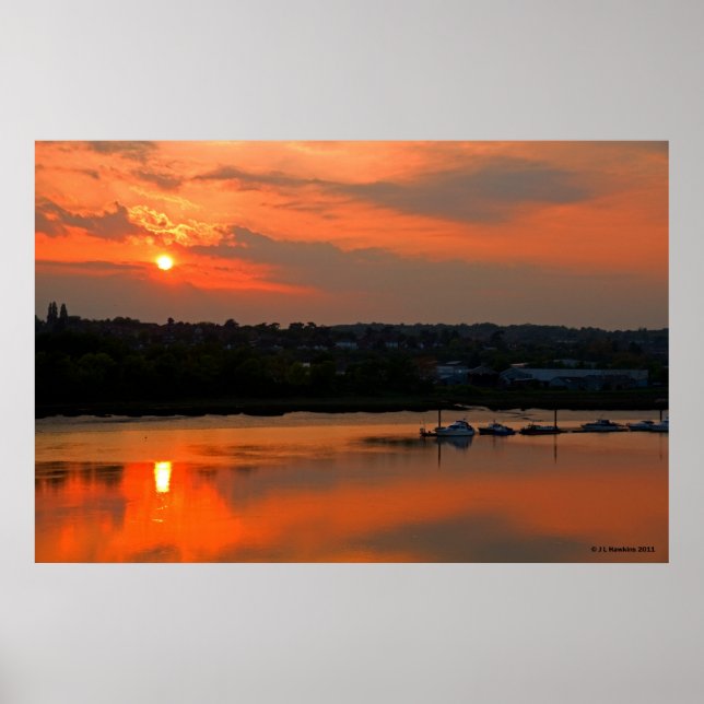Sunset Over Medway Print (Front)