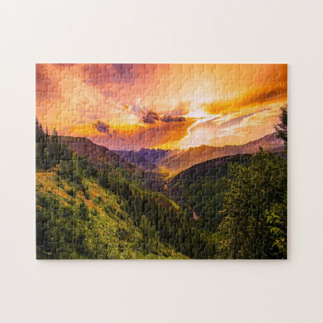 Sunset over Montana. Jigsaw Puzzle (Horizontal)