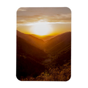 Sunset Over Mountains Landscape Magnet