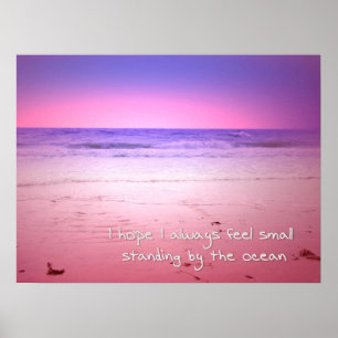 sunset over ocean water with quote poster